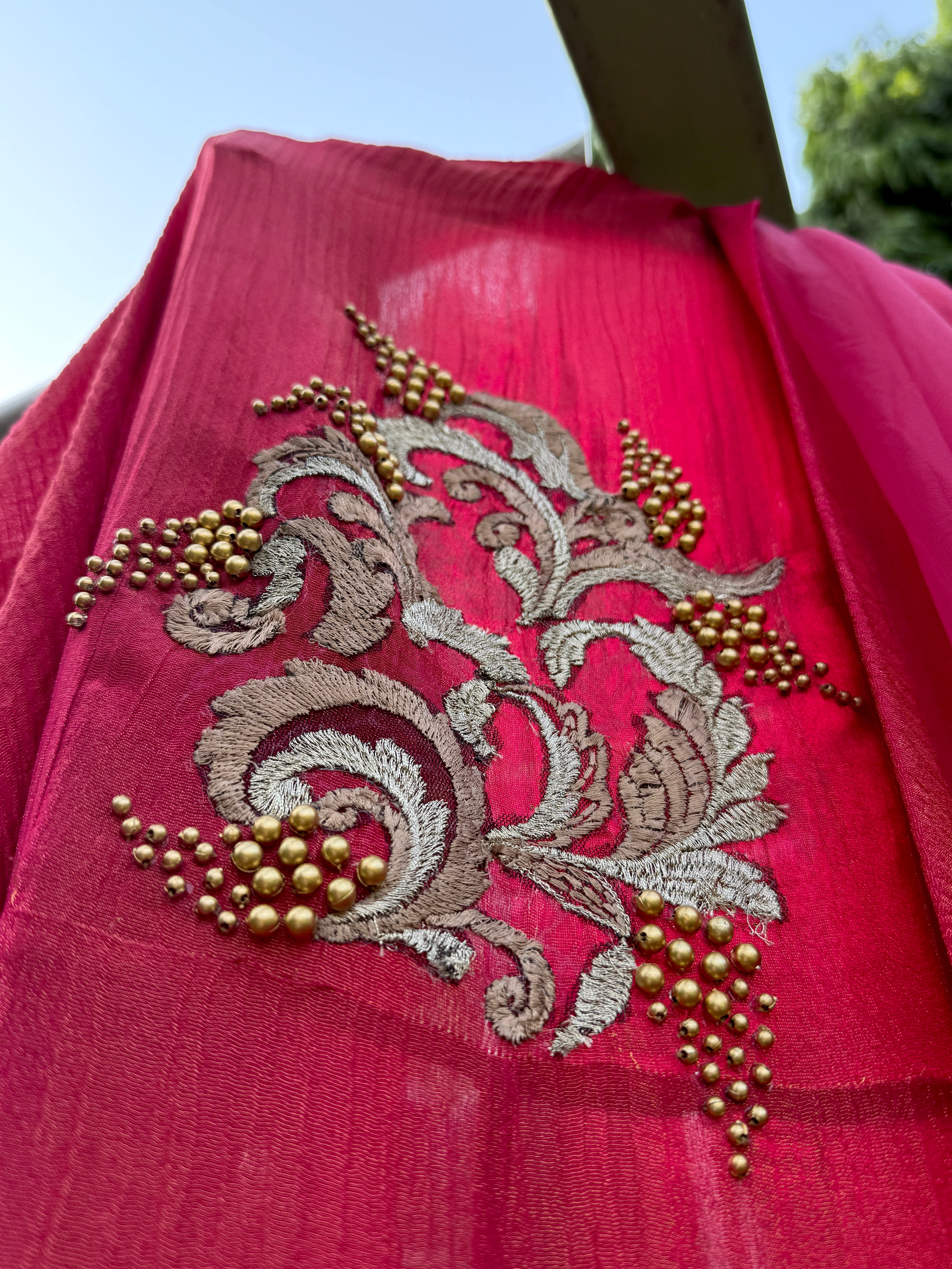 Fusia Tissue Gold Beads jacket