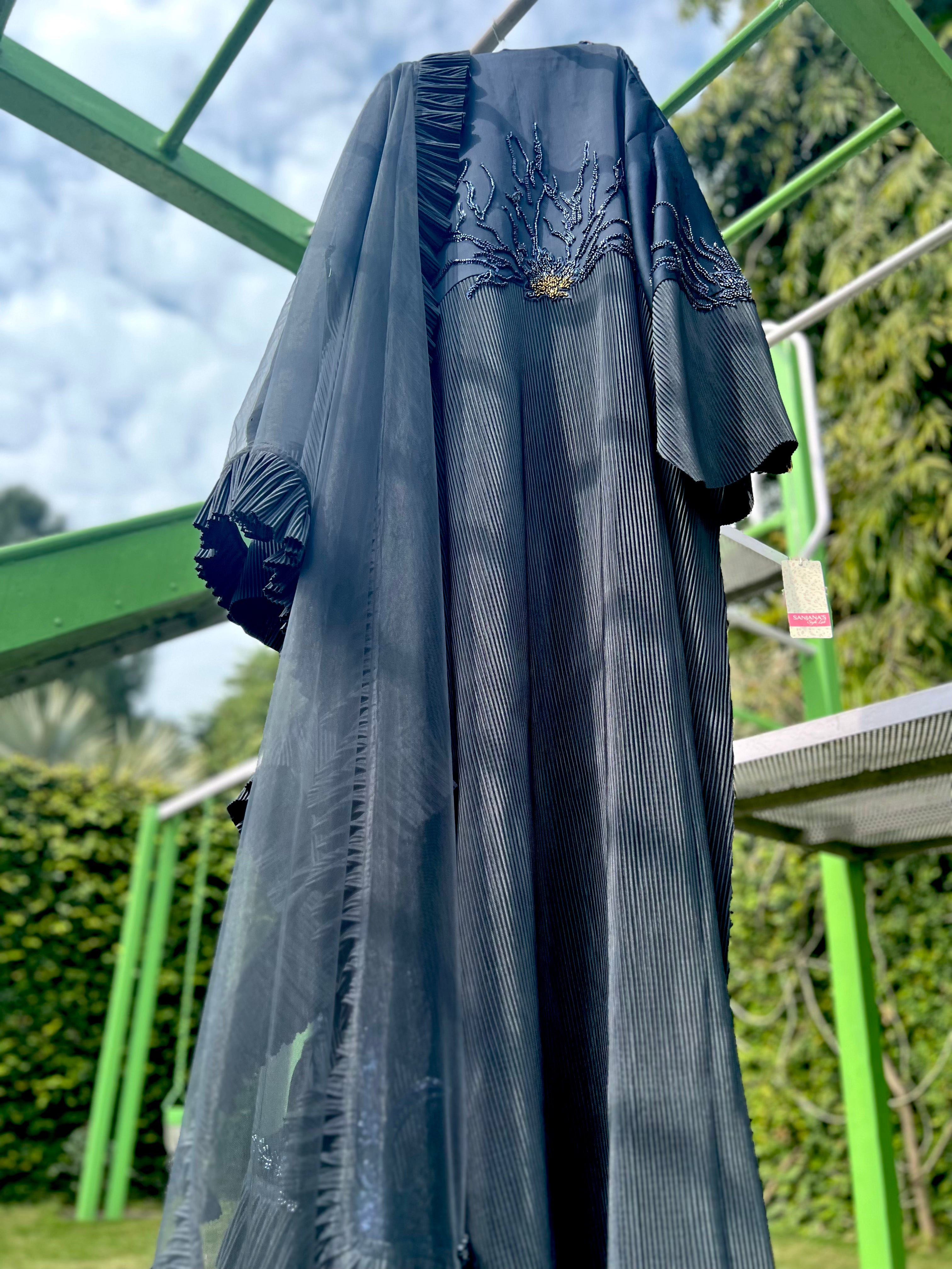 Dark Grey Pleated Jacket 2