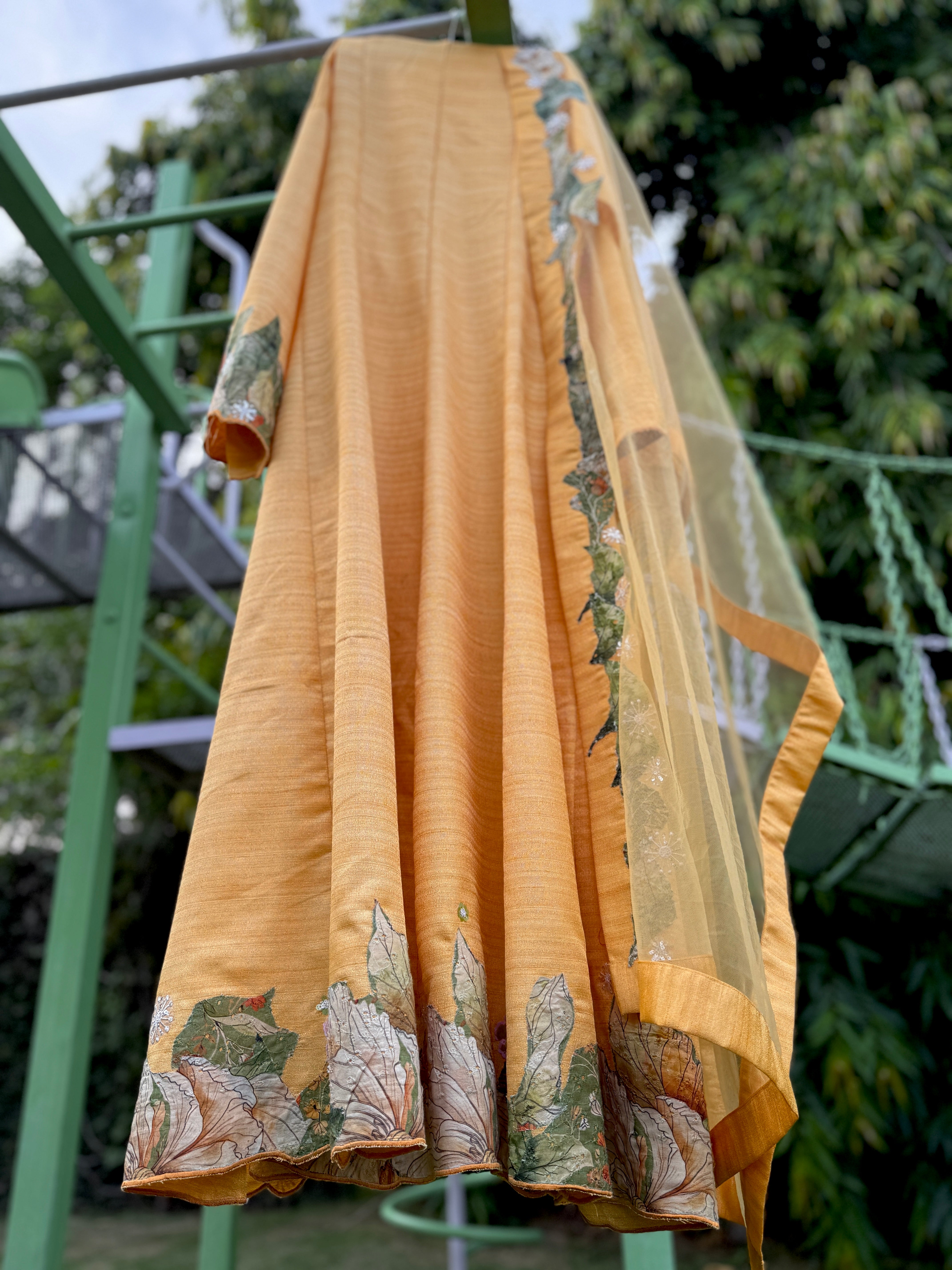Mustard Yellow Meadow Anarkali