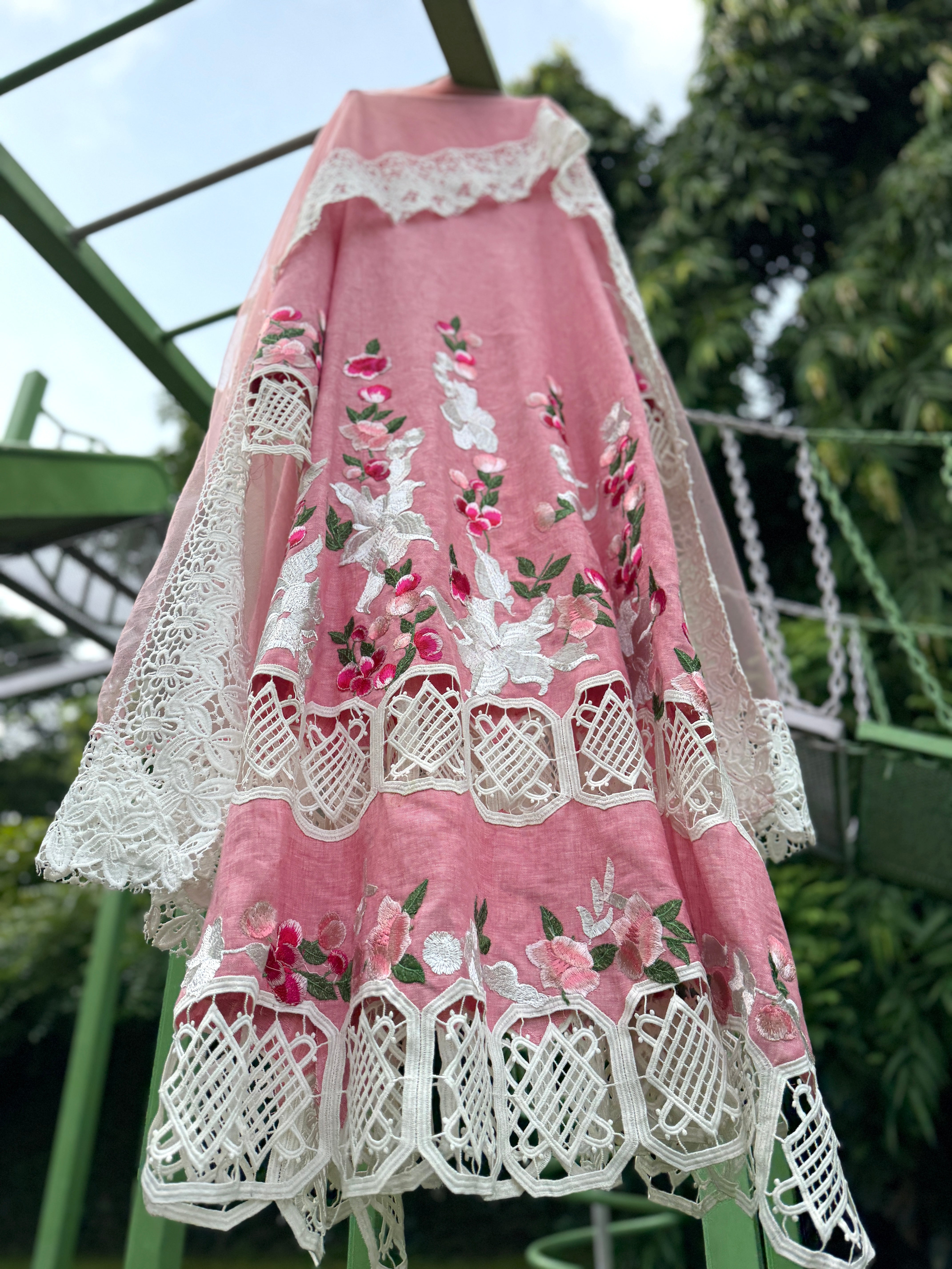 Pink Cotton Linen Aline