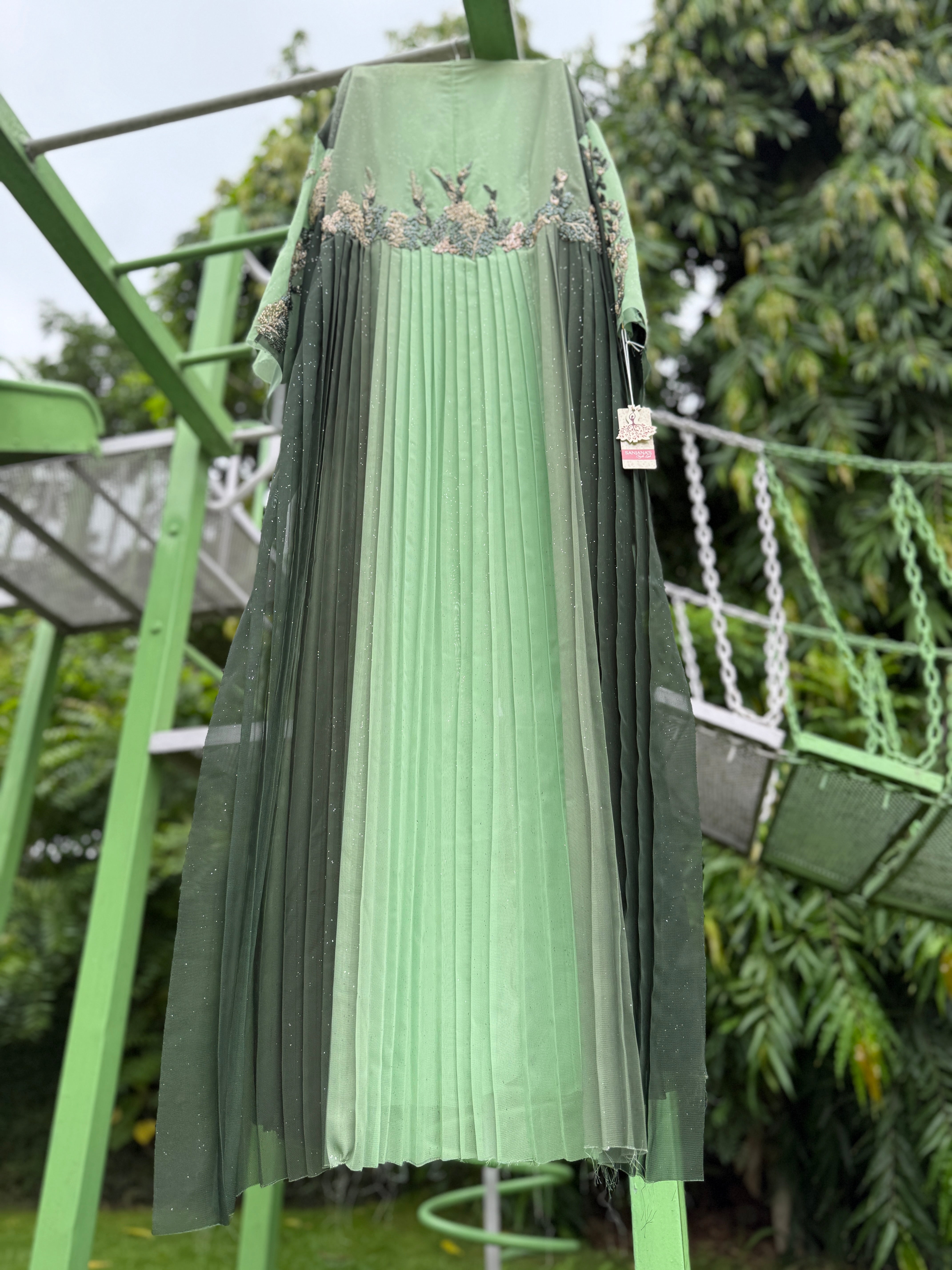 Green Ombre Pleated Jacket