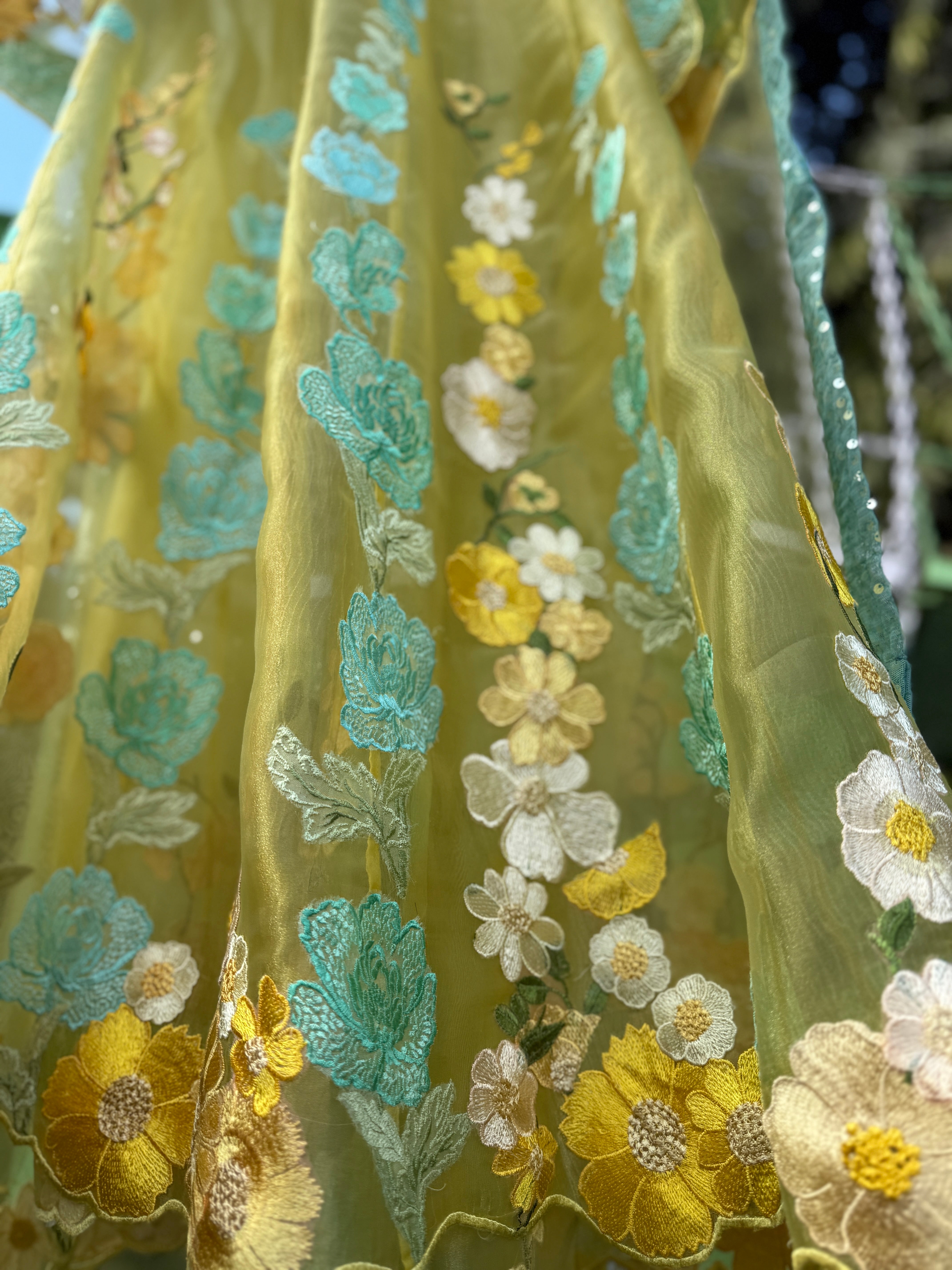 Yellow Dream Veil Anarkali