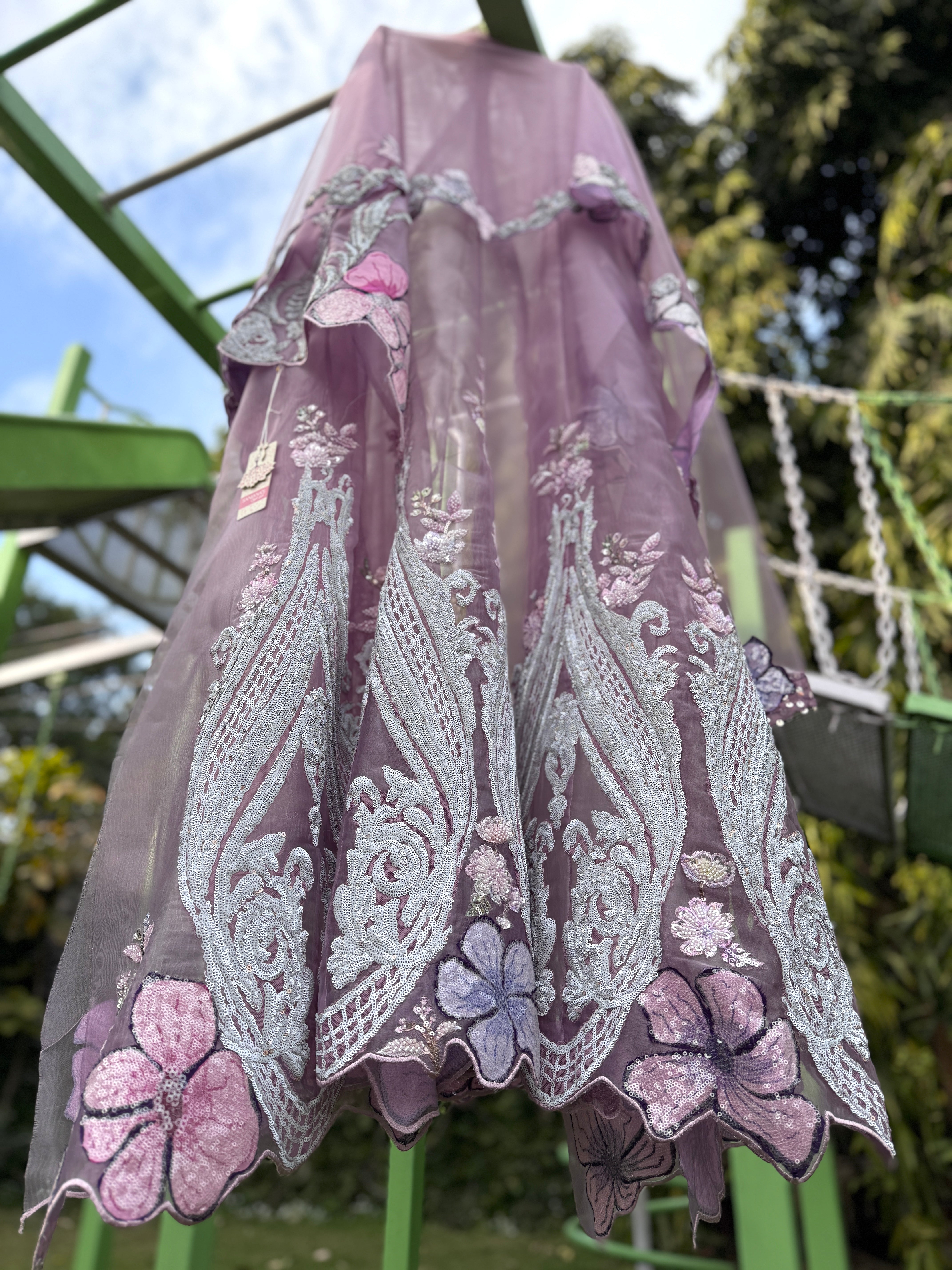 Purple Dream Veil Anarkali