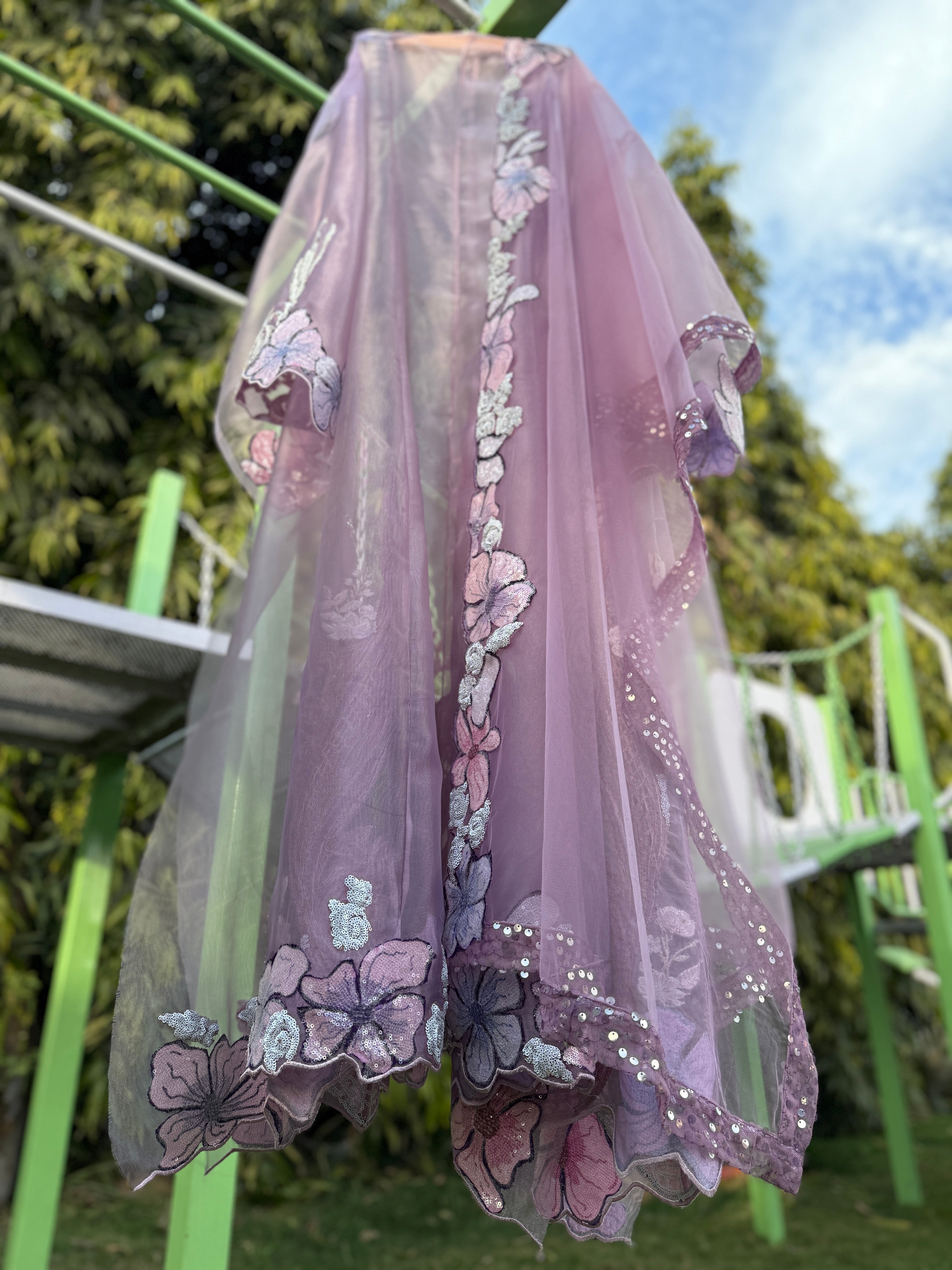 Purple Dream Veil Anarkali